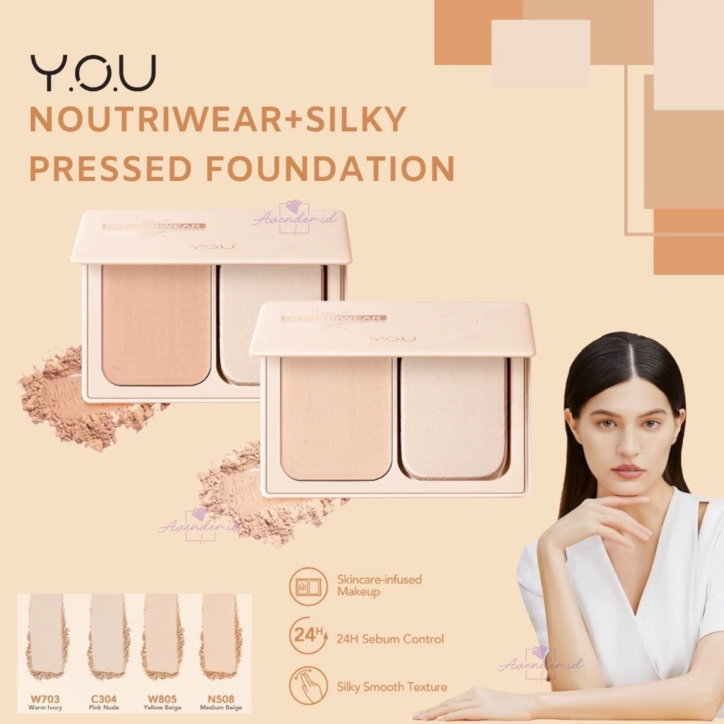 Y.O.U NOUTRIWEAR+ SILKY PRESSED FOUNDATION C304 PINK NUDE 7G
